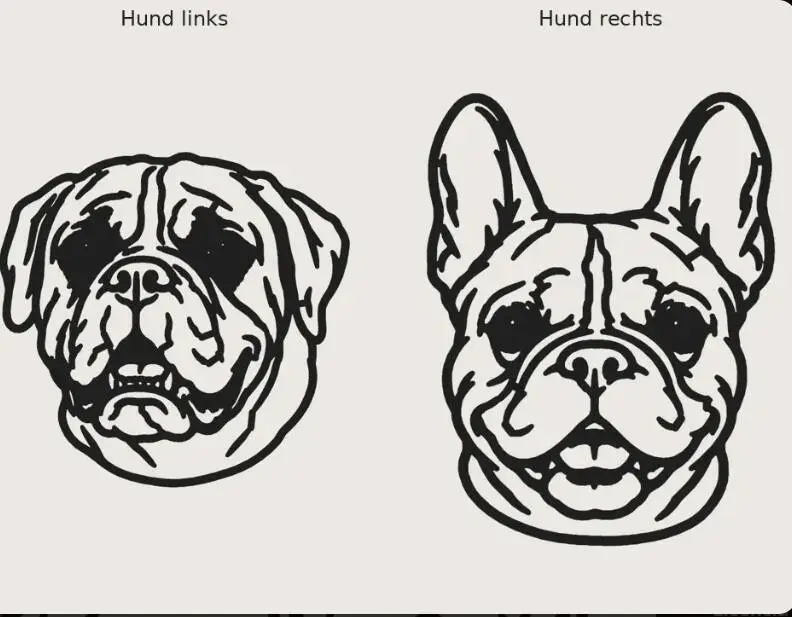 Boxer y Bulldog Francés – Dibujos lineales