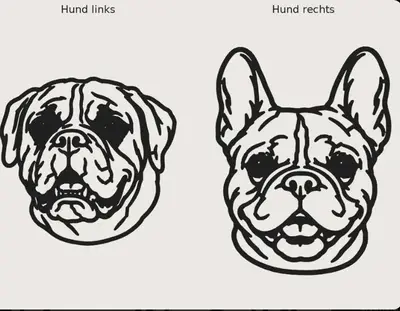 Boxer y Bulldog Francés – Dibujos lineales