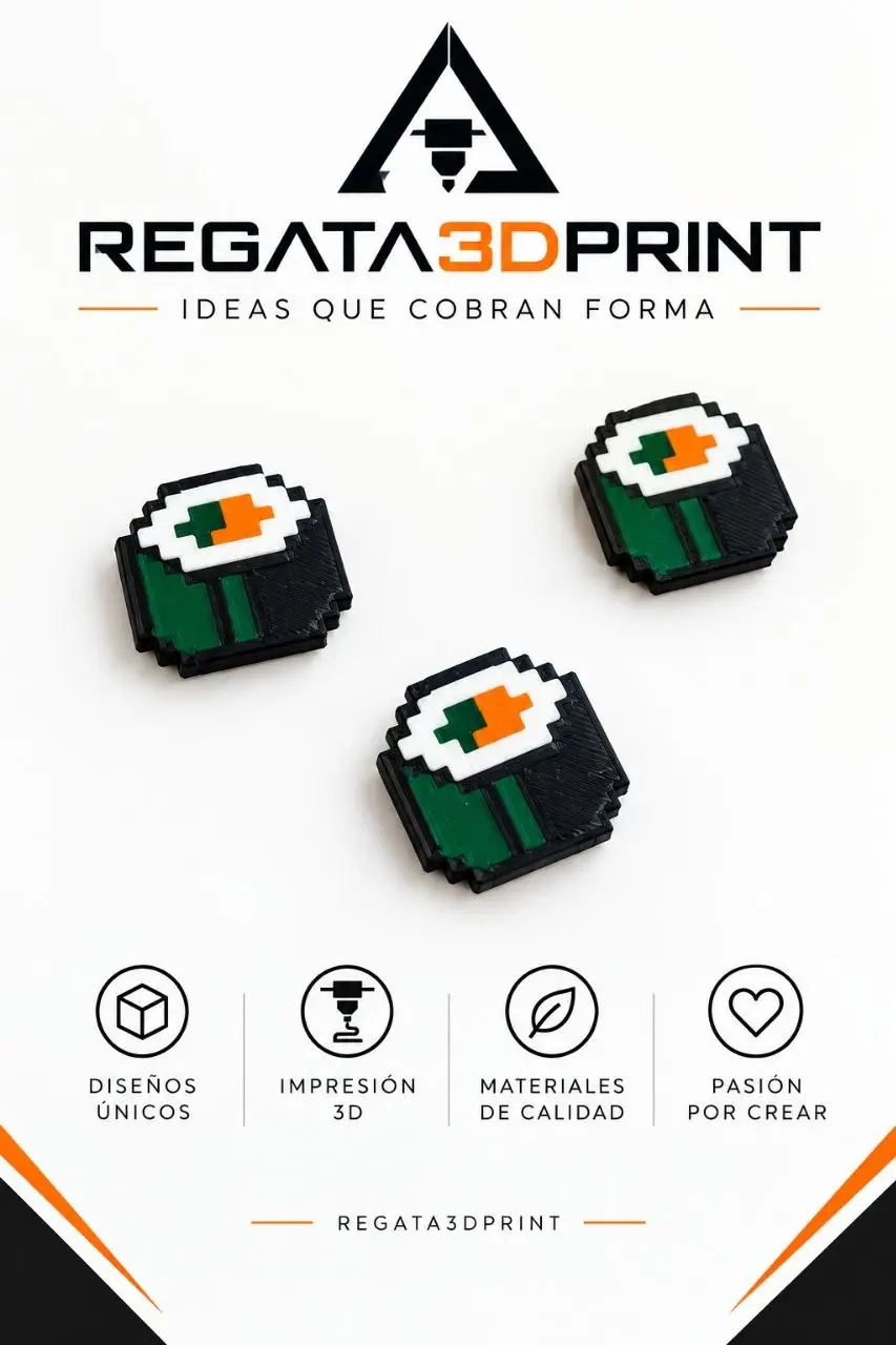 Magnet sushi salmon and seaweed maki 8-bit