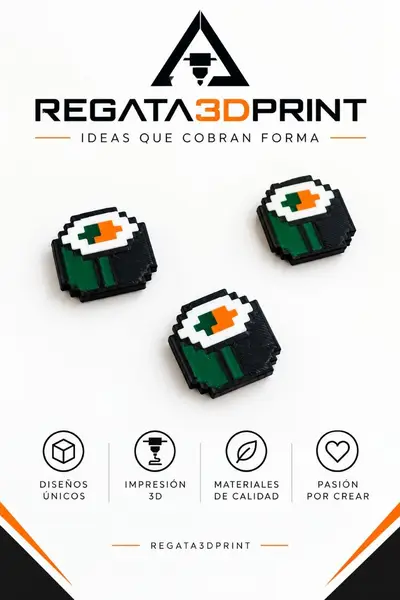 Magnet sushi salmon and seaweed maki 8-bit