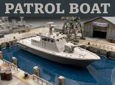 Floating Patrol Boat Toy
