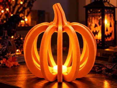 Halloween Pumpkin LED Tea Light Lantern