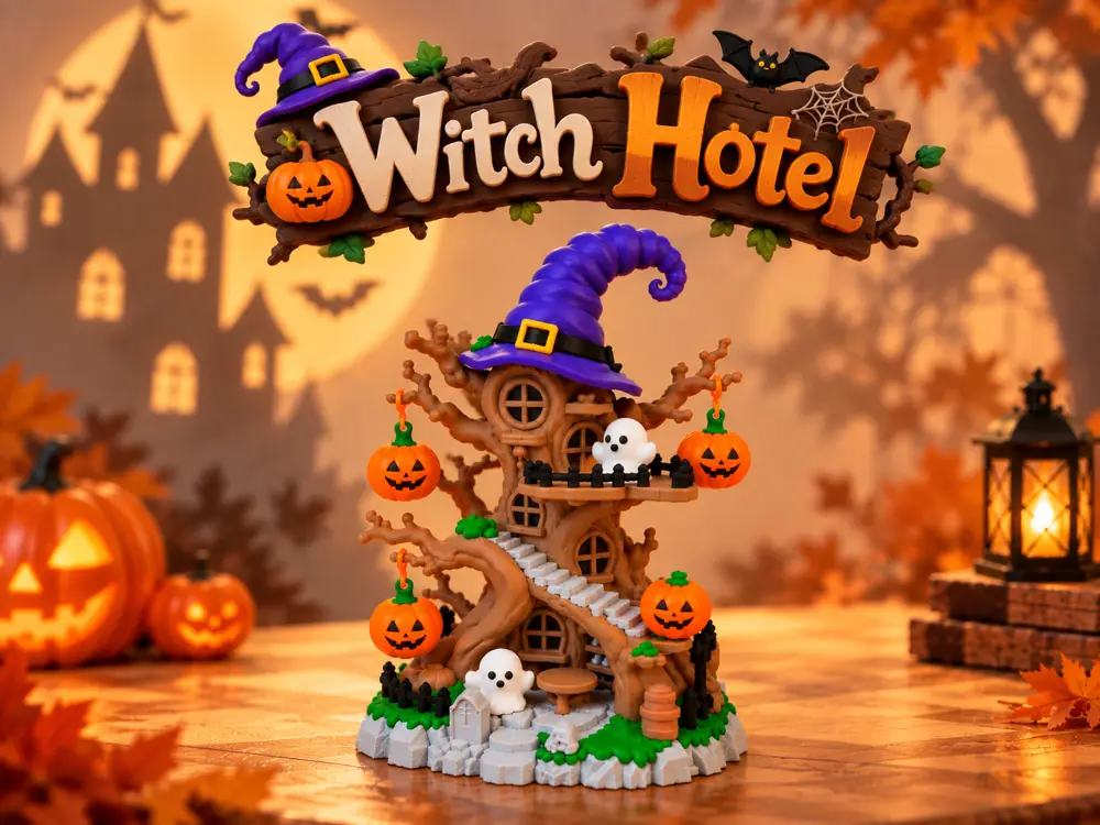 Witch's Inn | A Magical Halloween Treehouse女巫旅馆 | 一个充满魔法的万圣节树屋