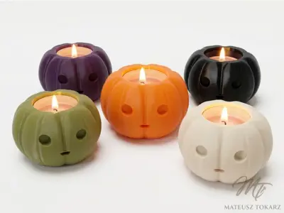 Halloween Pumpkin Tealight Holder | Support-Free