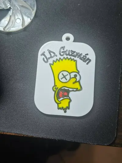 KAWS Bart Simpson Keychain / Llavero multicolor personalizable
