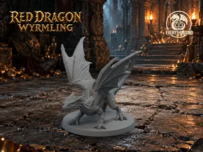 Red Dragon Wyrmling - DND monster