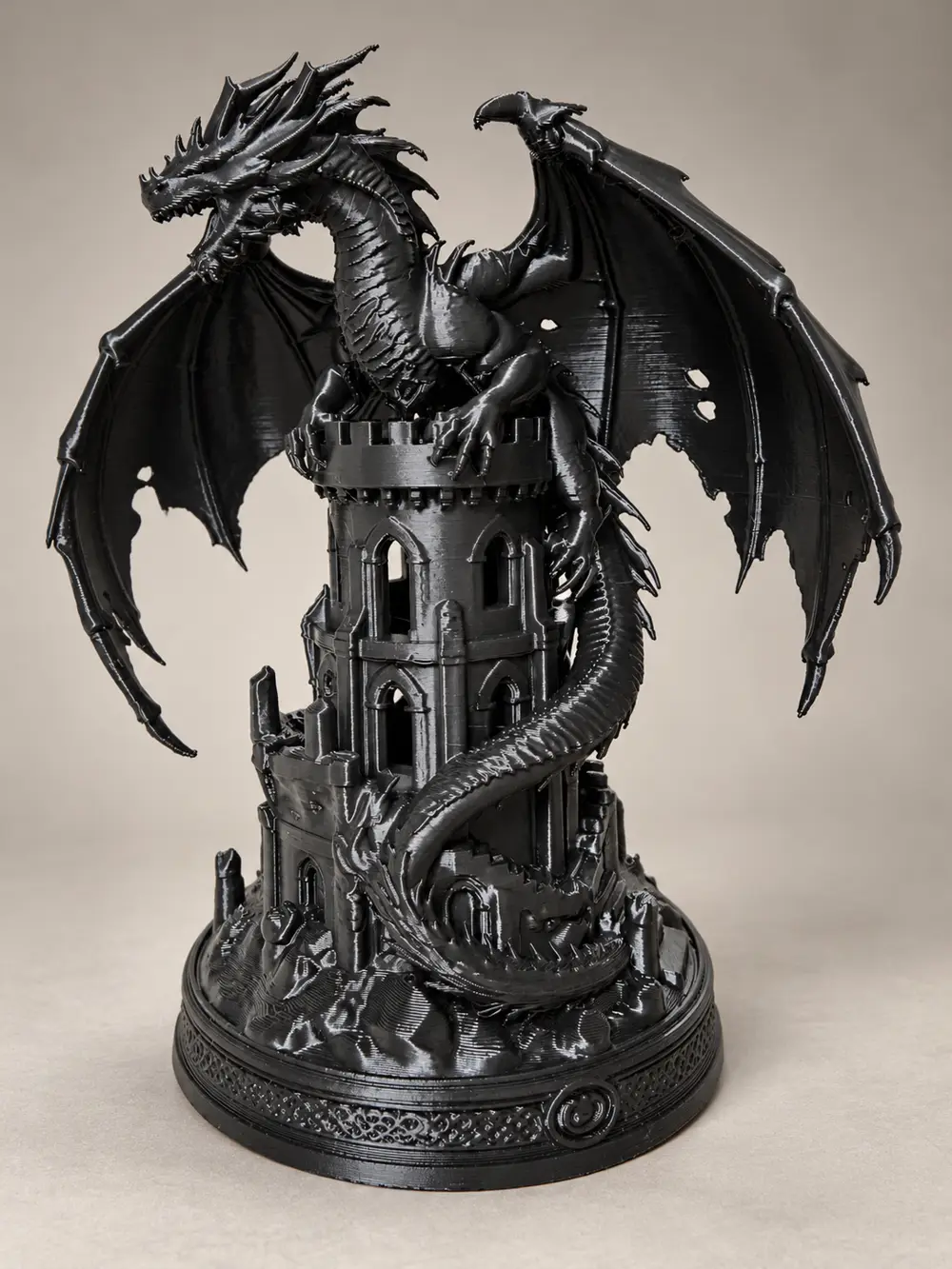 Dragon Castle - Fantasy Dragon 3D Printable Sculpture