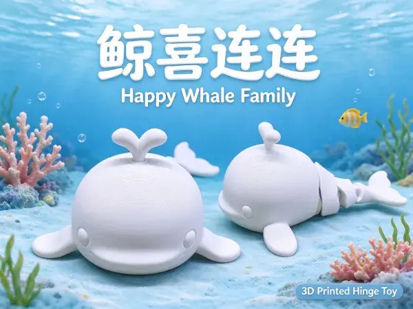 鲸鱼 一体打印 铰链
