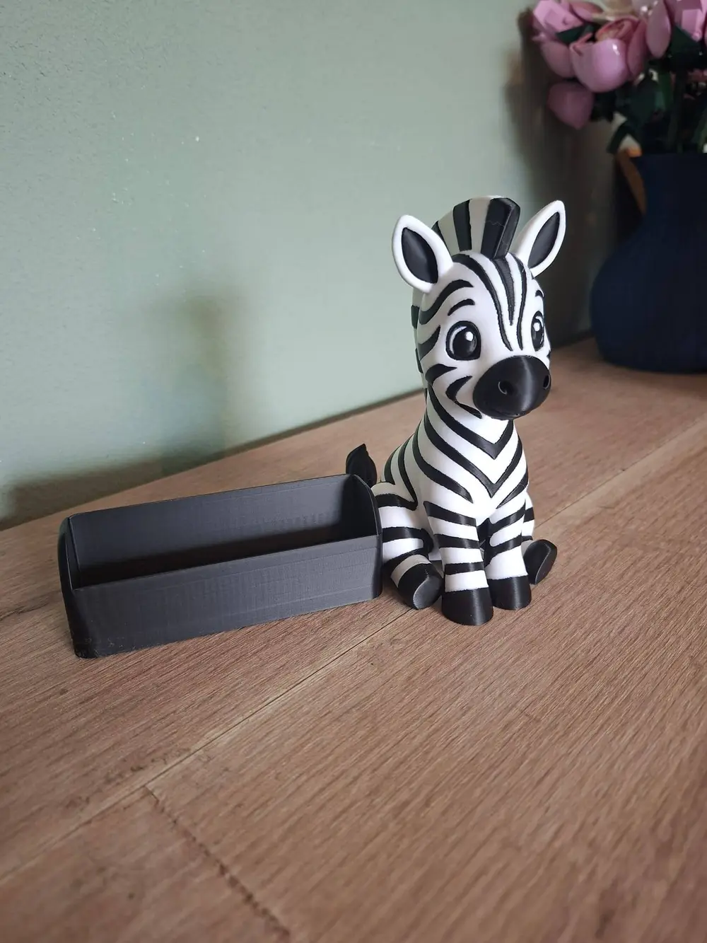 Zebra Business Card Holder – Animal Desk Organizer