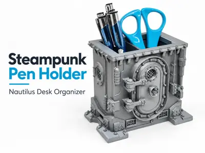Steampunk Pen Holder | Nautilus Desk Organizer