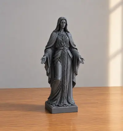 Gothic Veiled Lady Statue | Single Color & Anycubic Friendly