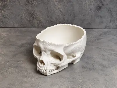 Demon Cat Skull Candy Bowl, 3D Printed Halloween