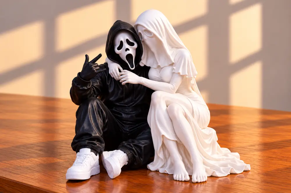 Spooky Ghost Couple – Halloween Love Figurines