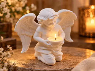 Angel Candle Holder – 3D Printed Guardian Angel Decor