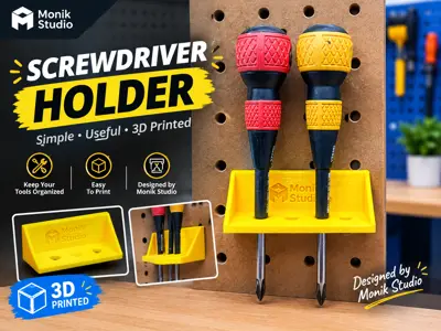 3D Printed Screwdriver Holder – Compact Tool Organizer | Monik Studio