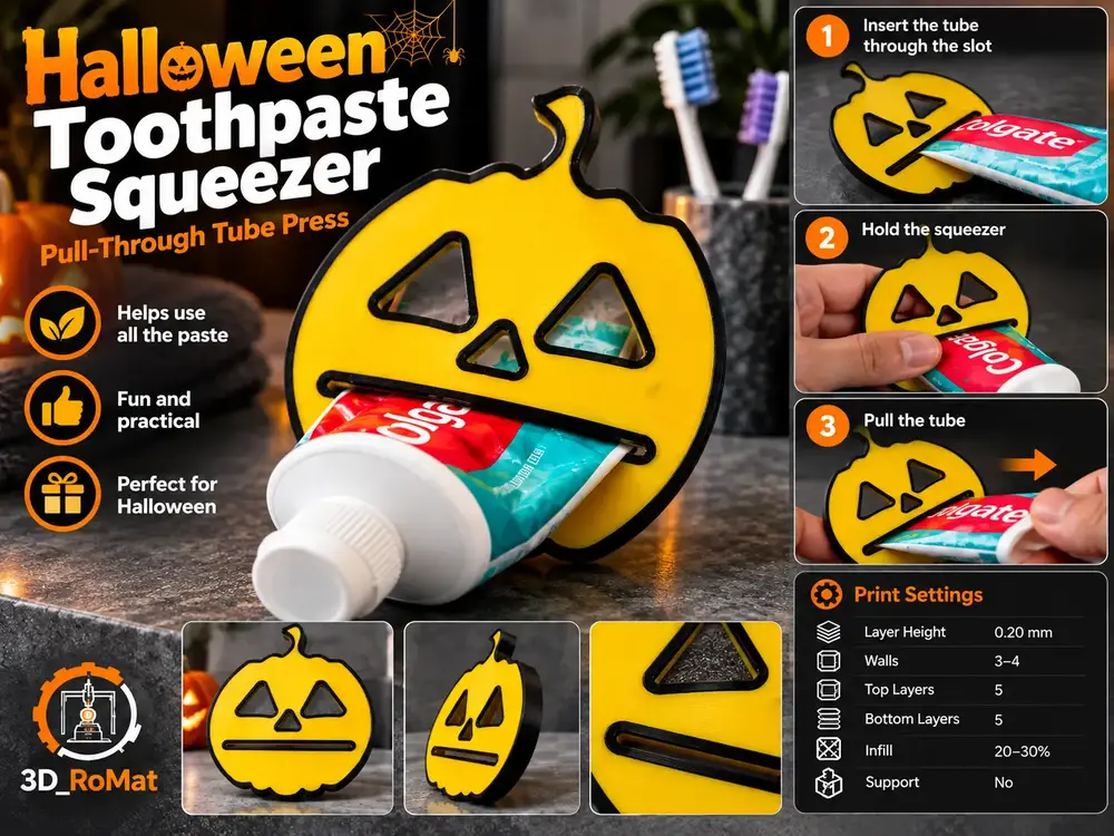 Halloween Pumpkin Toothpaste Squeezer
