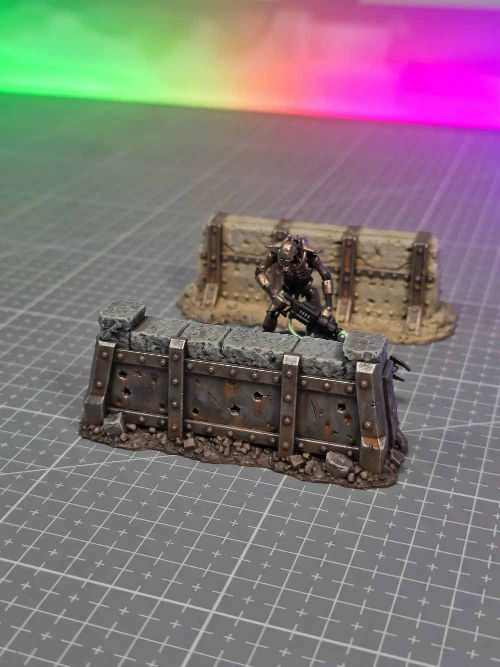 Stone Iron Low Wall - Grimdark Wargame Terrain