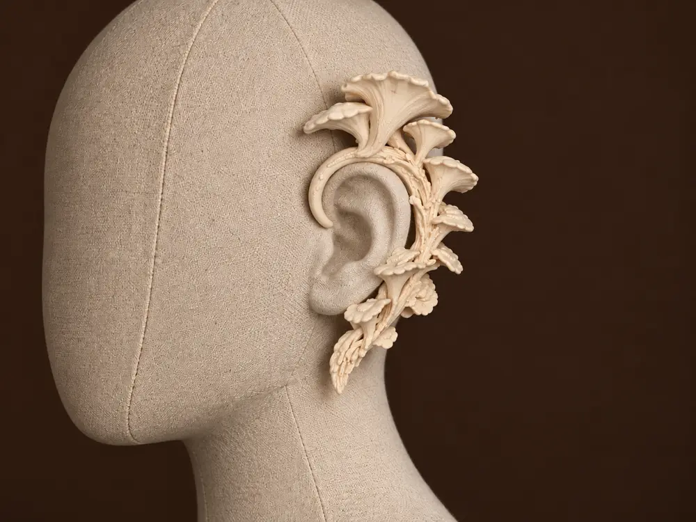 Mushroom spirit ear cuff