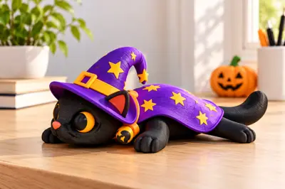 Halloween Witch Cat – Cute Spooky Cat Figurine