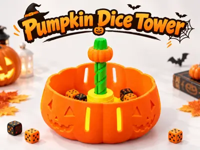 Halloween Pumpkin Dice Tower