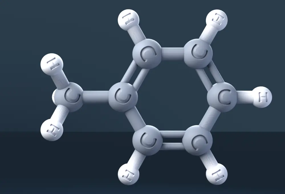 Toluene 3D Molecular Model — CAS 108-88-3
