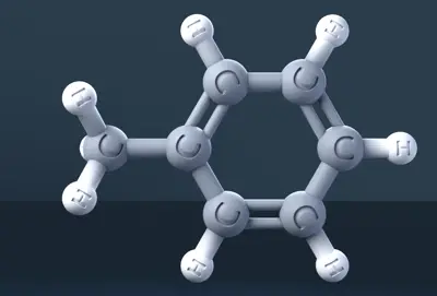 Toluene 3D Molecular Model — CAS 108-88-3