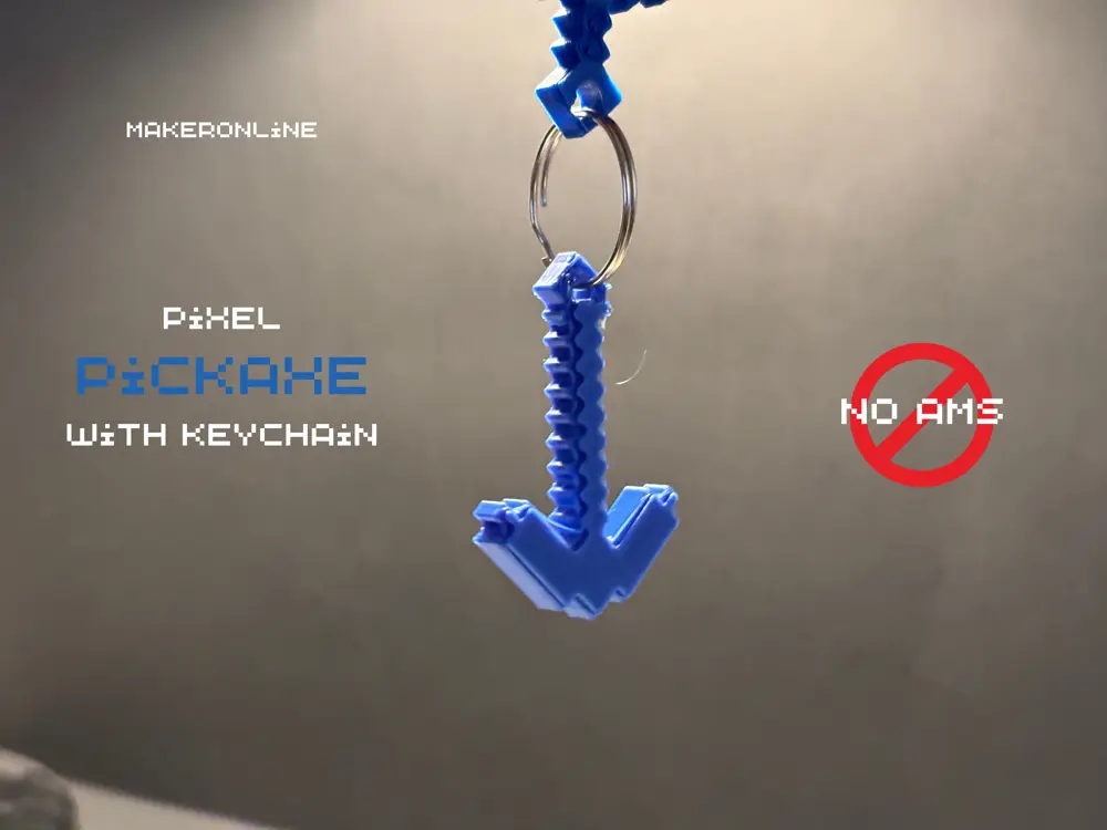 Pixel Pickaxe with KeyChain