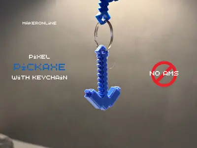Pixel Pickaxe with KeyChain