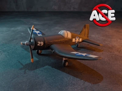 F4-U Corsair - No ACE WWII Fighter Toy & Stand Model