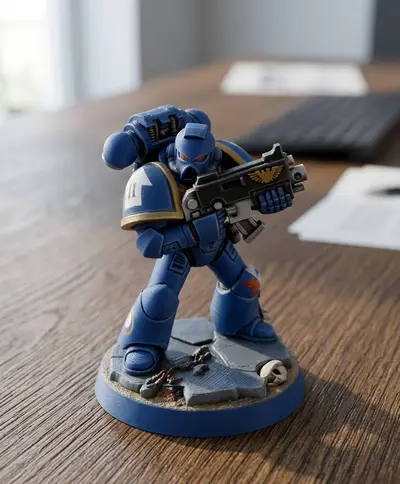Space Marine Ultramarine Intercessor – High-Detail Miniature & Display Statue