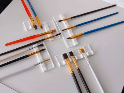 Paint Brush holder 3,4,5,6,7 slots + Palette Tray