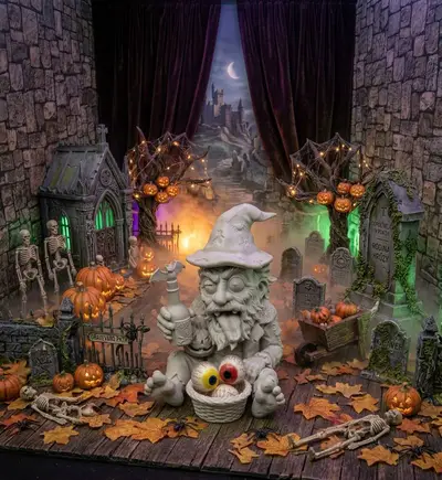 Drunken Wizard – Halloween Decor & Candy Holder, gnome