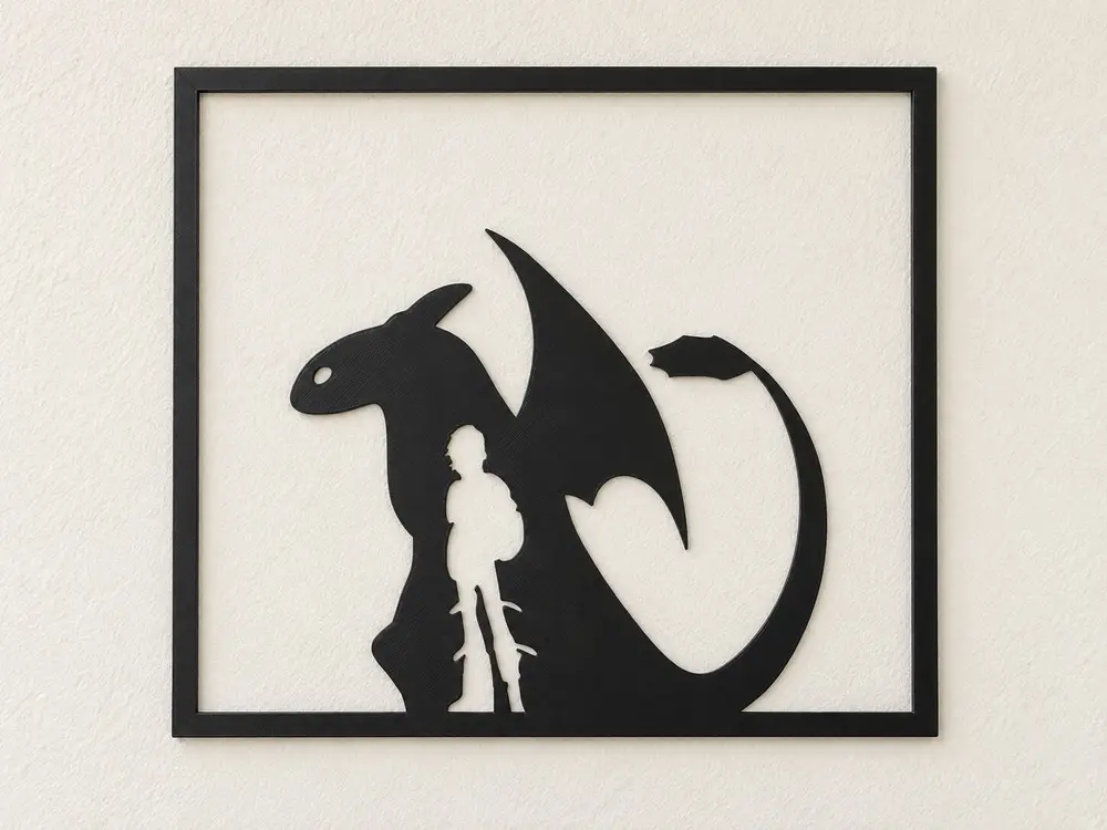 Hiccup and Toothless - wall art