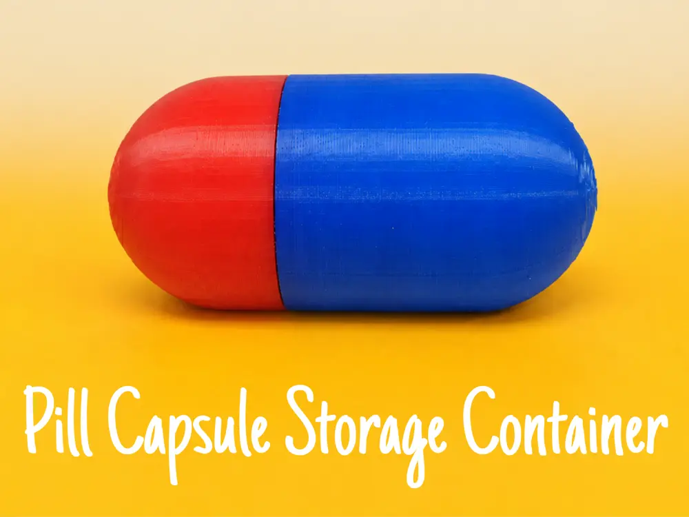 Pill Capsule Storage Container With Long Screw Thread