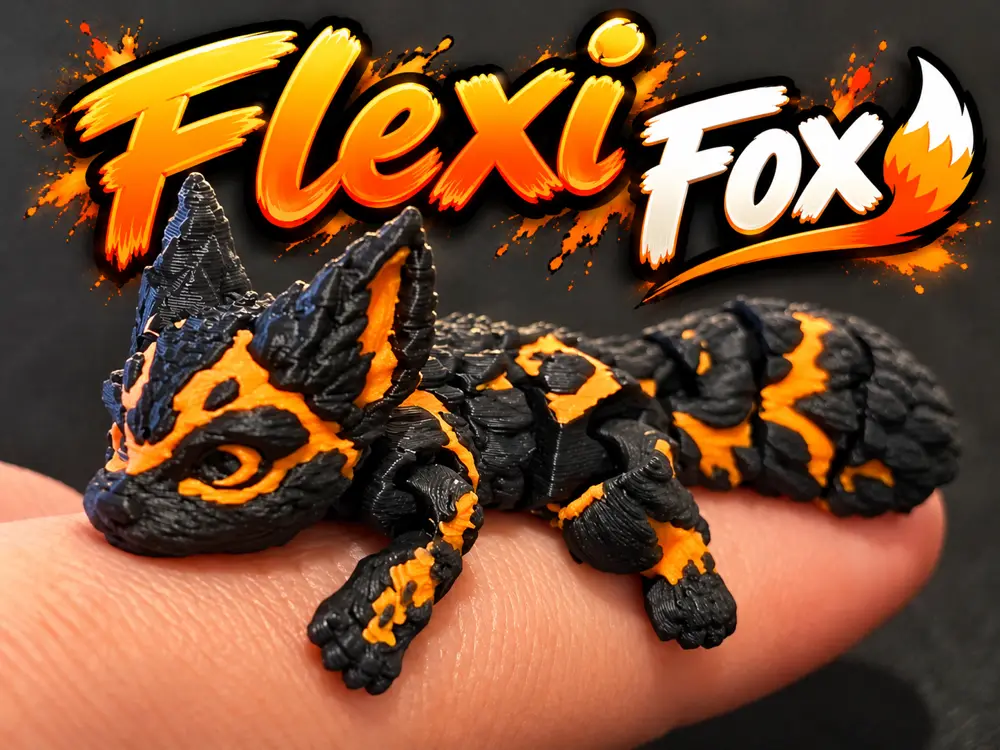 Small Flexi Lava Fox, Articulated Mini Fox