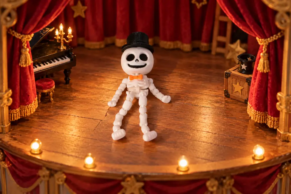 Cute Skeleton with Top Hat – Flexi Toy