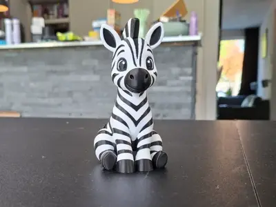 Cute Baby Zebra – Adorable Cartoon Animal Figurine