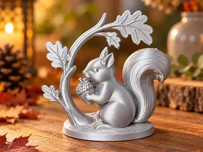 Autumn Squirrel with Acorn – Woodland Decoration