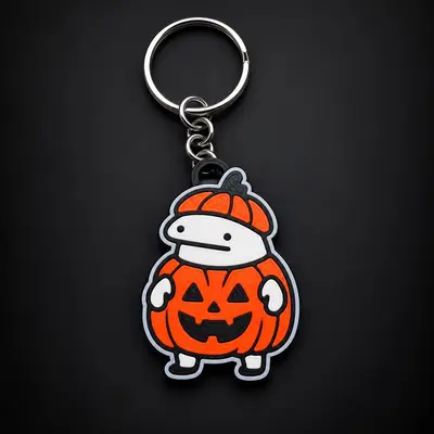 adorable Halloween pumpkin keychain