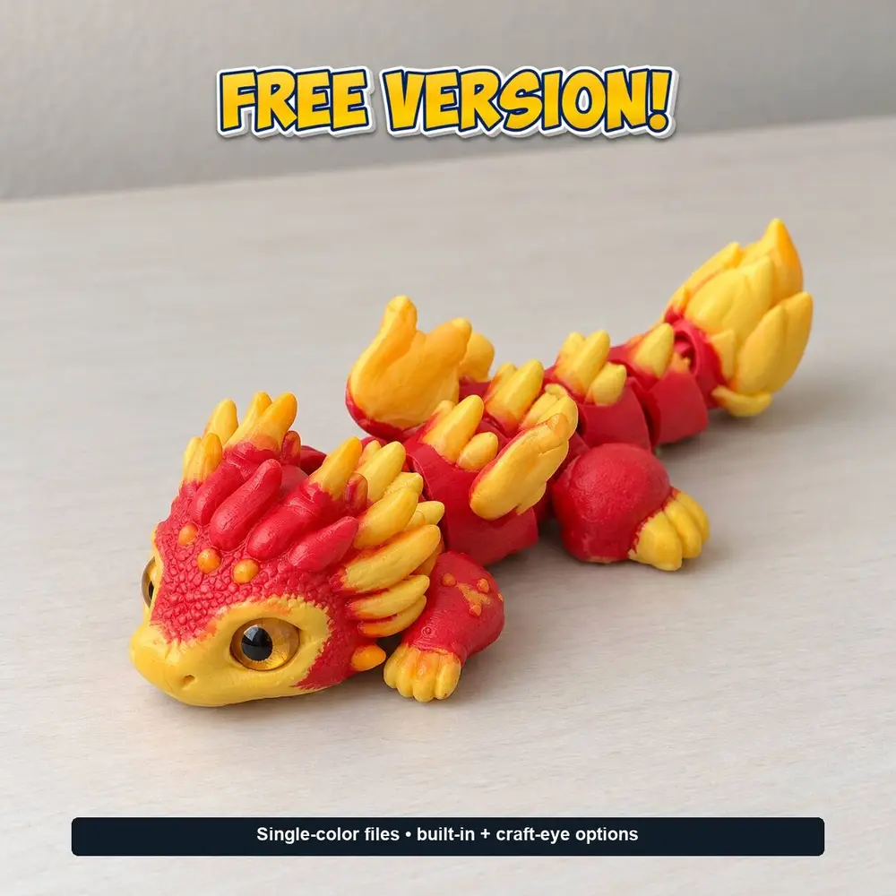 Baby Fire Dragon Flexi Mini | Serev3D FREE Version