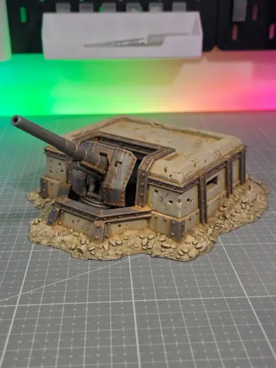 Defensive Howitzer Bunker - Grimdark Wargame Terrain