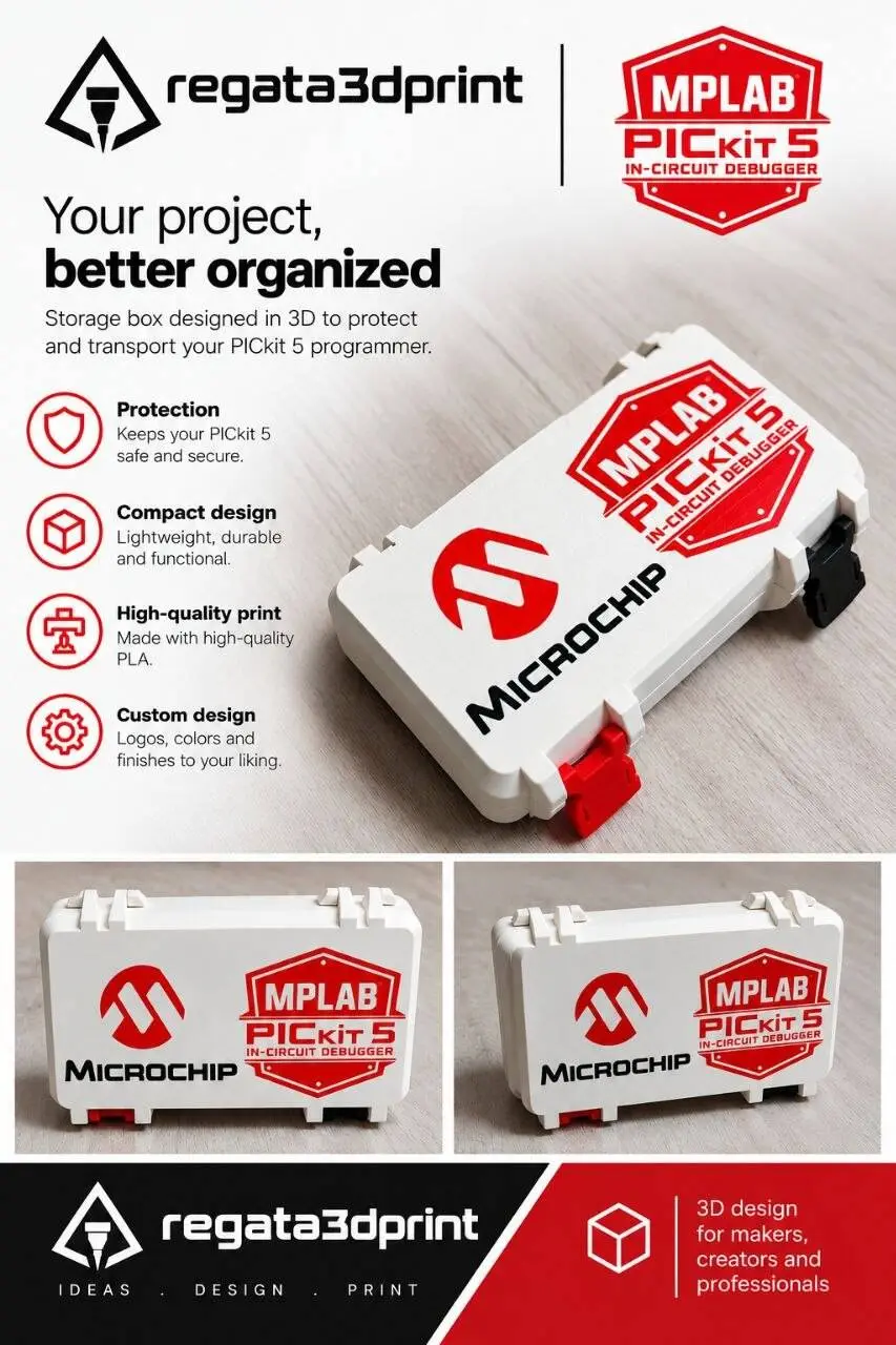 Pickit5 Microchip programmer MPLAB box storage