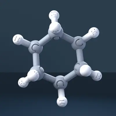 Cyclohexane 3D Molecular Model — CAS 110-82-7