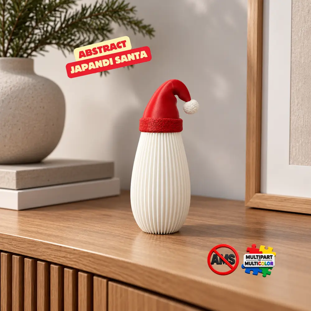 ABSTRACT JAPANDI SANTA / MODERN CHRISTMAS DECOR / HOMEDECOR / DECORATIONS / FESTIVE DECOR