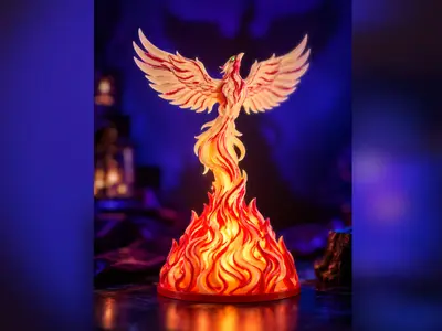 Flaming Phoenix Lamp
