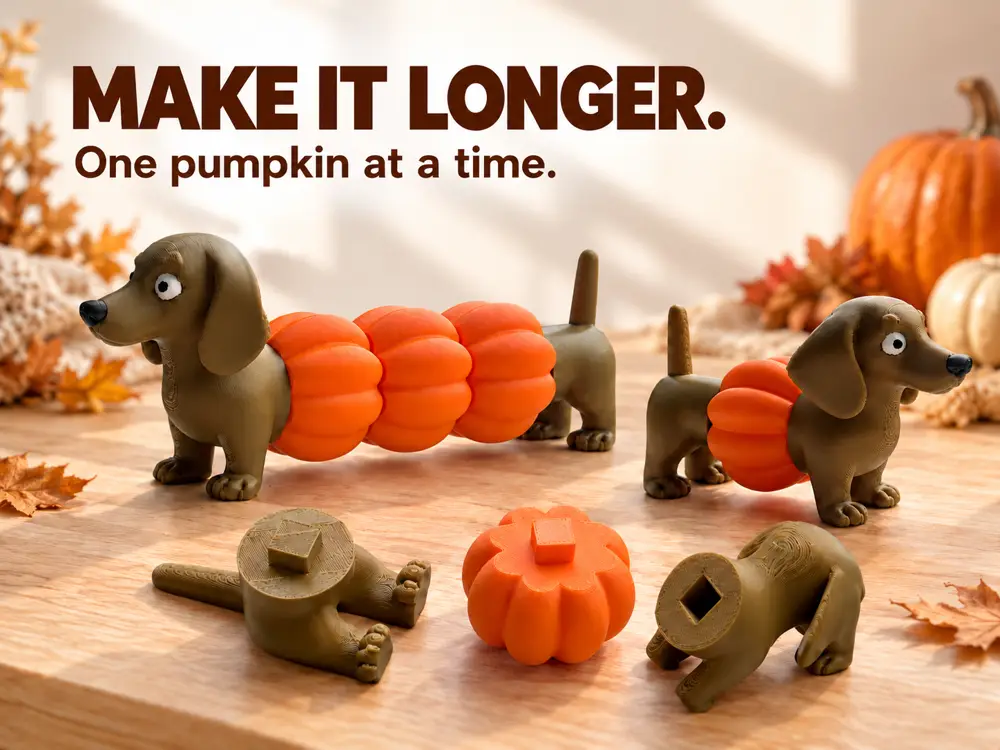 Halloween Pumpkin Dachshund Dog - modular