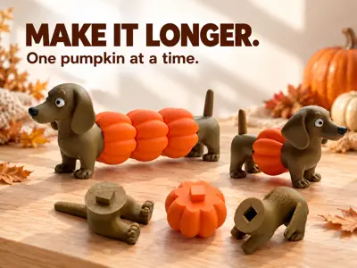 Halloween Pumpkin Dachshund Dog - modular