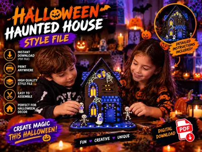 Haunted Gingerbread House Kit Card - Halloween Lantern