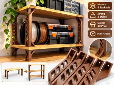 Modular Stackable Shelf Brackets – 3D Printed