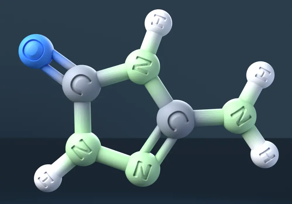 5-Amino-1,2-dihydro-3H-1,2,4-triazol-3-one 3D Molecular Model — CAS 1003-35-6
